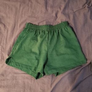 Kelly Green girls Soffe shorts